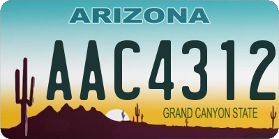 AZ license plate AAC4312