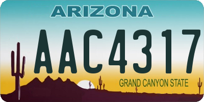 AZ license plate AAC4317