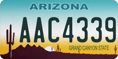 AZ license plate AAC4339