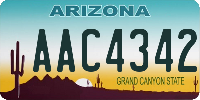 AZ license plate AAC4342