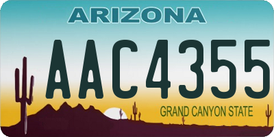 AZ license plate AAC4355