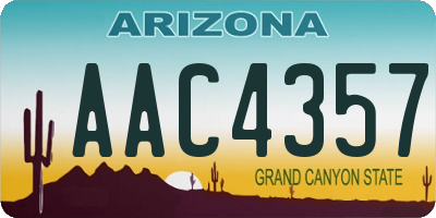 AZ license plate AAC4357