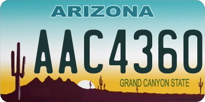 AZ license plate AAC4360