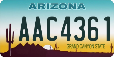 AZ license plate AAC4361