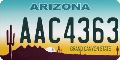 AZ license plate AAC4363