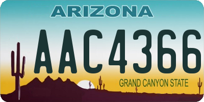 AZ license plate AAC4366