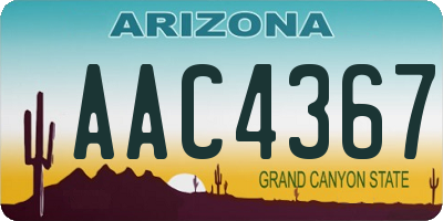 AZ license plate AAC4367