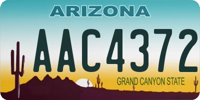 AZ license plate AAC4372