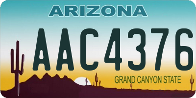 AZ license plate AAC4376