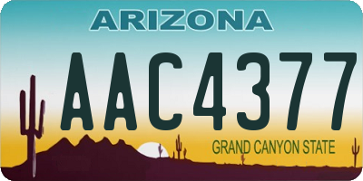 AZ license plate AAC4377