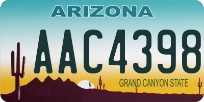 AZ license plate AAC4398