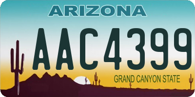 AZ license plate AAC4399