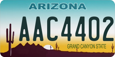 AZ license plate AAC4402