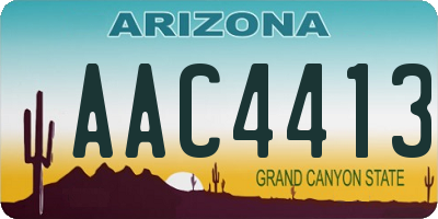 AZ license plate AAC4413