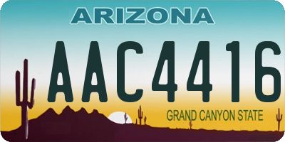 AZ license plate AAC4416