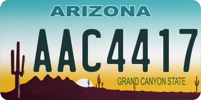 AZ license plate AAC4417