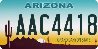 AZ license plate AAC4418