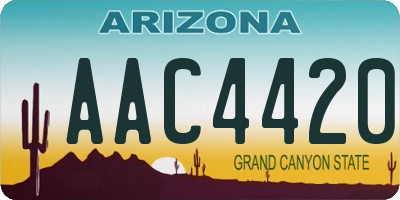 AZ license plate AAC4420