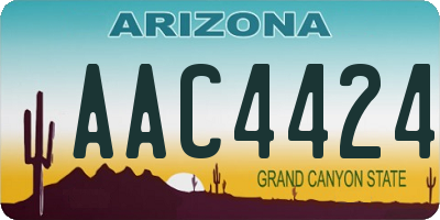 AZ license plate AAC4424