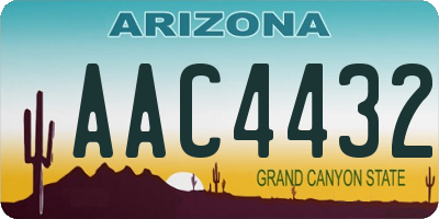 AZ license plate AAC4432