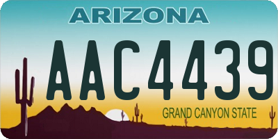 AZ license plate AAC4439