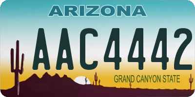 AZ license plate AAC4442