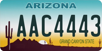 AZ license plate AAC4443