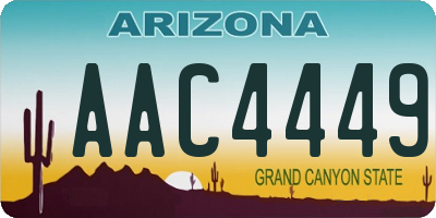 AZ license plate AAC4449