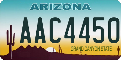 AZ license plate AAC4450