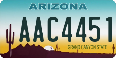 AZ license plate AAC4451