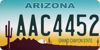 AZ license plate AAC4452