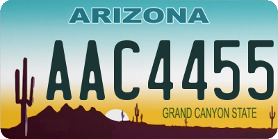 AZ license plate AAC4455