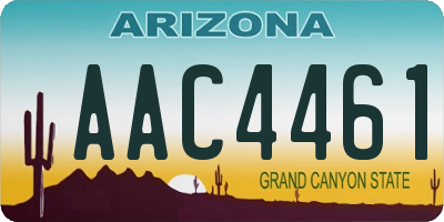 AZ license plate AAC4461