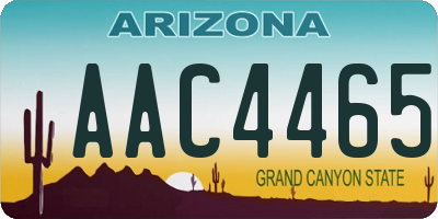 AZ license plate AAC4465