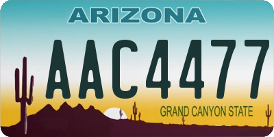 AZ license plate AAC4477