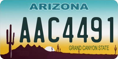 AZ license plate AAC4491