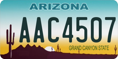 AZ license plate AAC4507