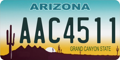 AZ license plate AAC4511