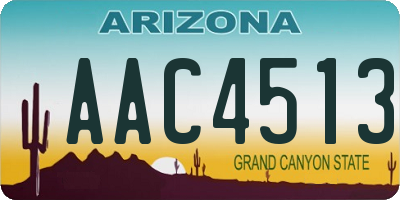 AZ license plate AAC4513