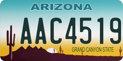 AZ license plate AAC4519