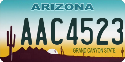 AZ license plate AAC4523