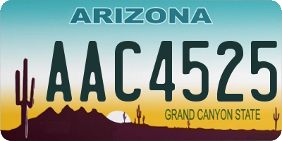 AZ license plate AAC4525