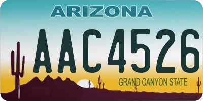 AZ license plate AAC4526