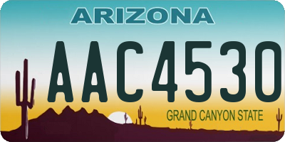 AZ license plate AAC4530