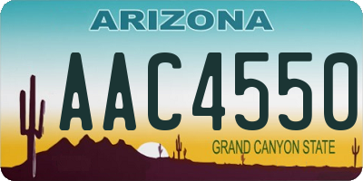 AZ license plate AAC4550