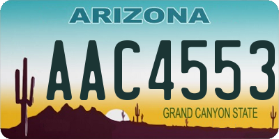 AZ license plate AAC4553