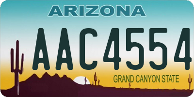 AZ license plate AAC4554