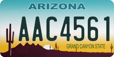 AZ license plate AAC4561