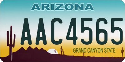 AZ license plate AAC4565