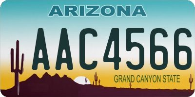 AZ license plate AAC4566